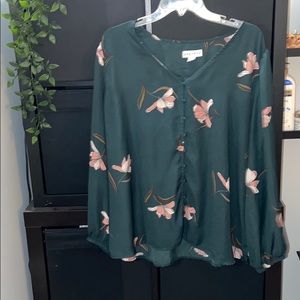 Green Floral Blouse 💚
